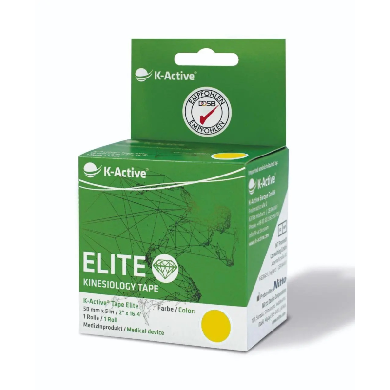 Кінезіотейп для чутливої шкіри K-Active Tape Elite (Японія) Жовтий