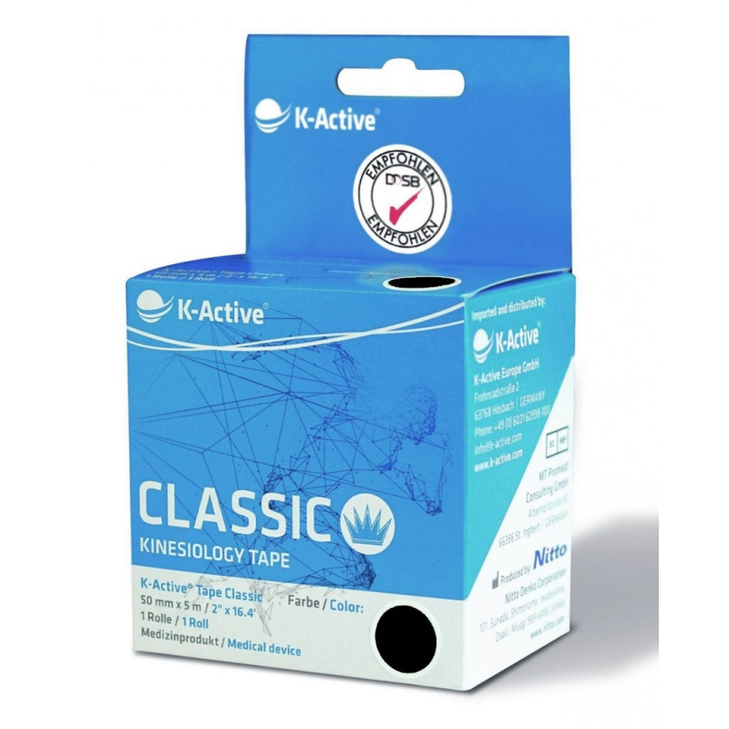 Кінезіотейп K-Active Classic (Японія) Чорний