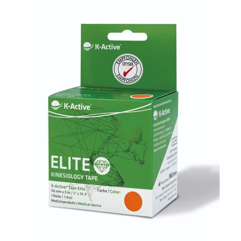 Кінезіотейп для чутливої шкіри K-Active Tape Elite (Японія) Жовтогарячий