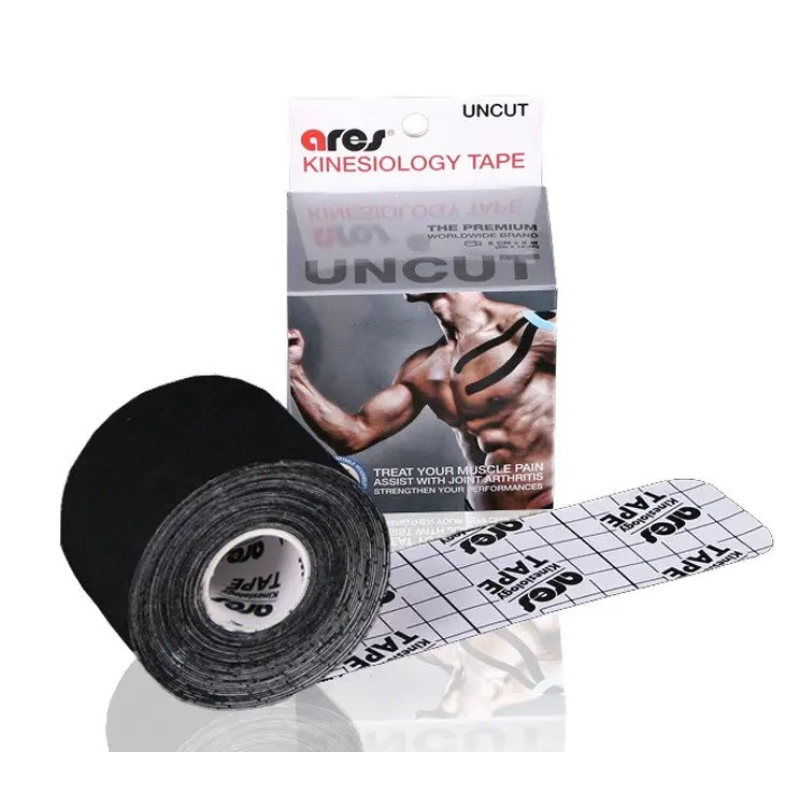 Кинезио тейп ARES Uncut (Южная Корея) гипоаллергенный эластичный Черный